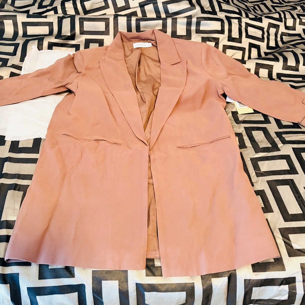 JustFab Dusty Rose Longline Blazer